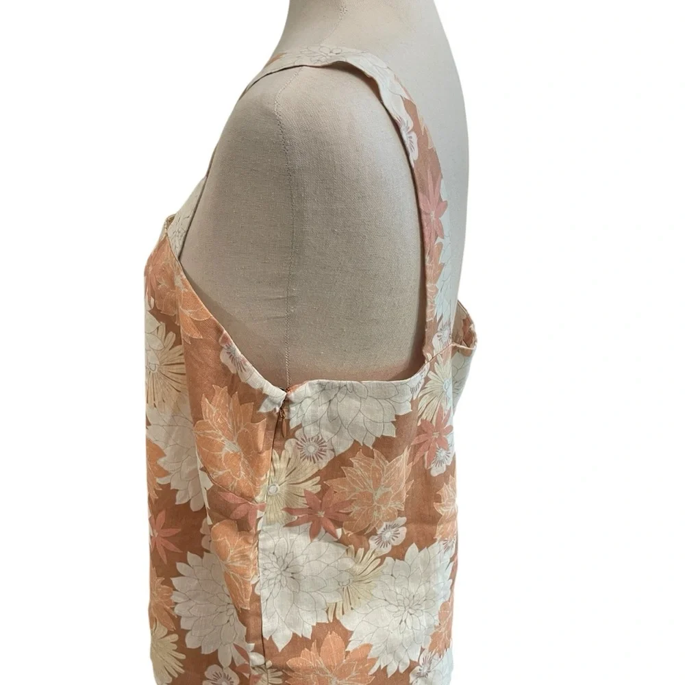 Faherty Summer Sands Linen Tank in WARM JICARO ISLAND
